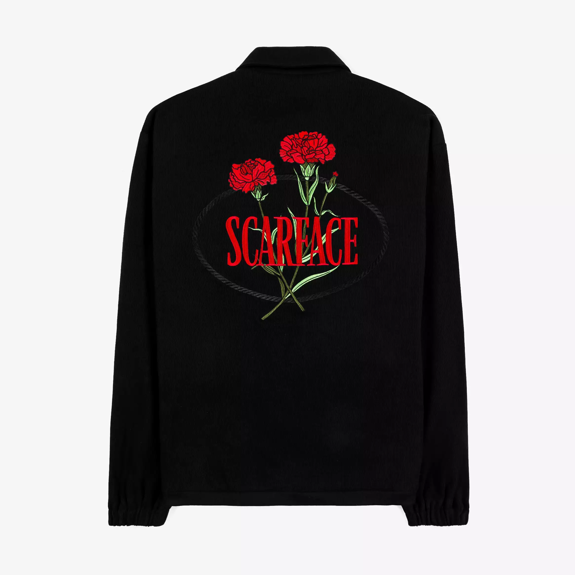 SP x Scarface Premium Roses Corduroy Mens Jacket (Black/Red)