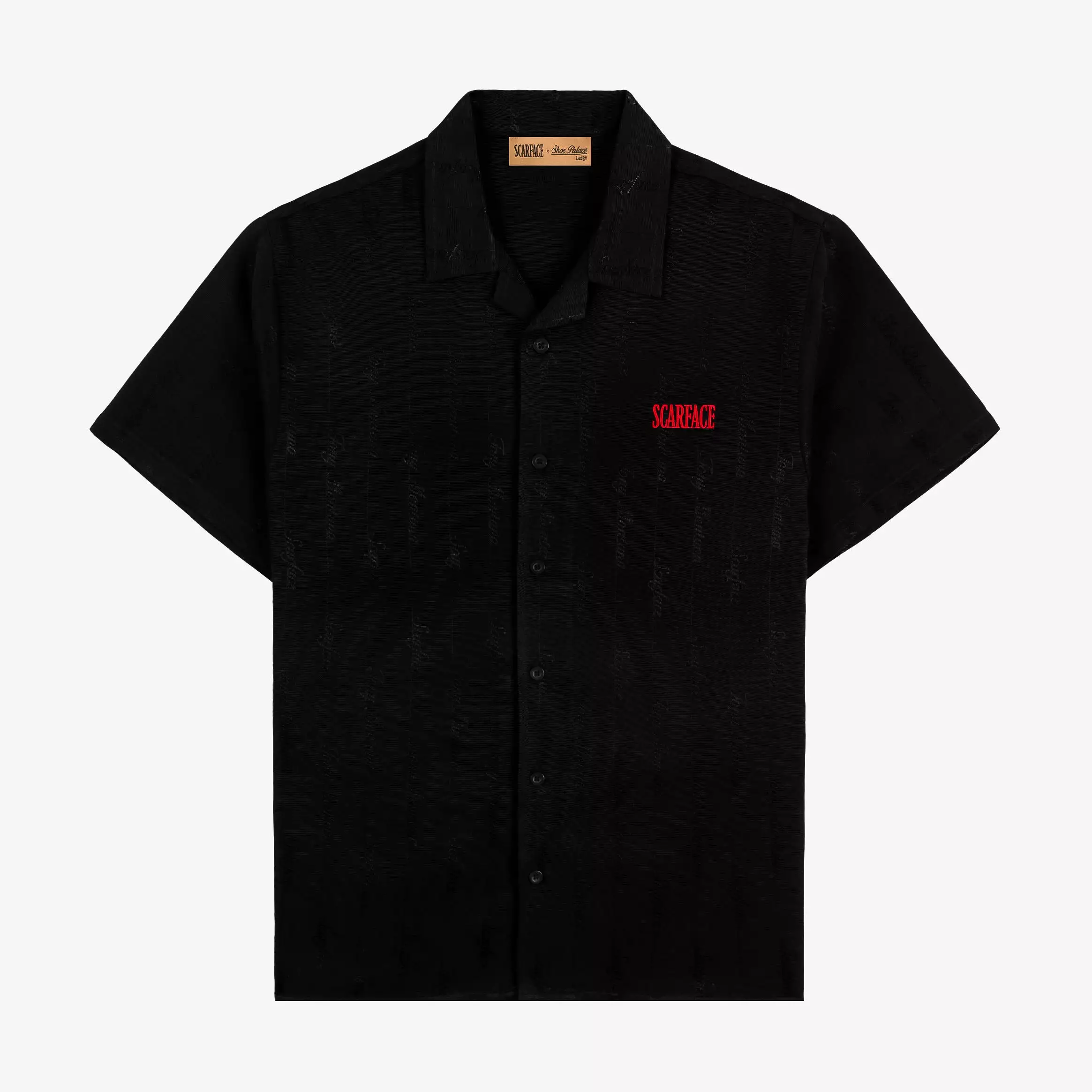 SP x Scarface Woven Logo Mens Short Sleeve Shirt (Black)