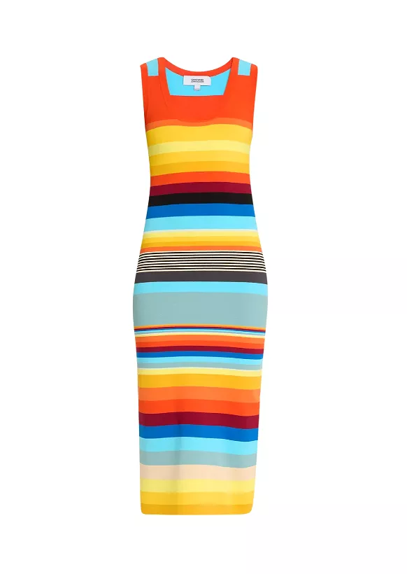 STRIPED SCOOP NECK TANK DRESS