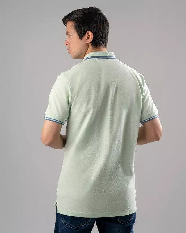 Tipped Collar Polo Shirt - MINT