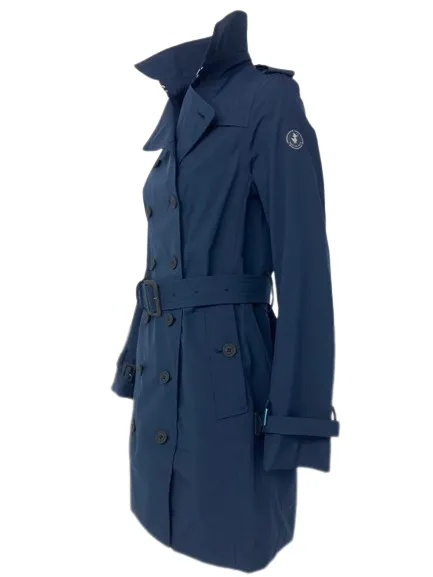 TRENCH DONNA BLU DOPPIOPETTO CON CINTURA