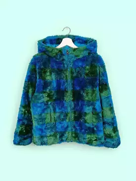 Vintage 90's Faux Fur Patchwork Short Jacket - size S-M