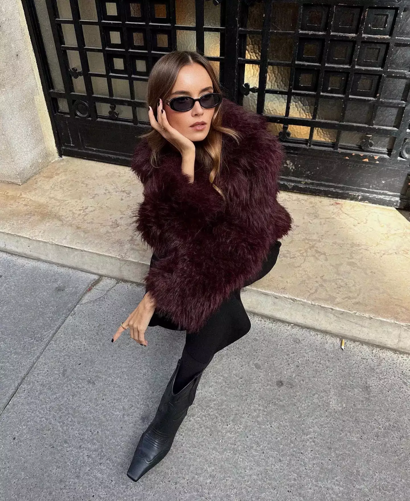 Winter Luxury Fluffy Faux Fur Jacket For Women Fashion Loose Long Sleeve Warm Coat