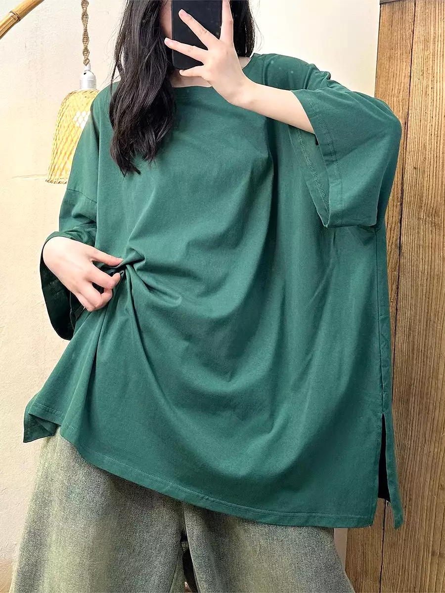 Women Casual Summer Solid Cotton Shirt KL1054