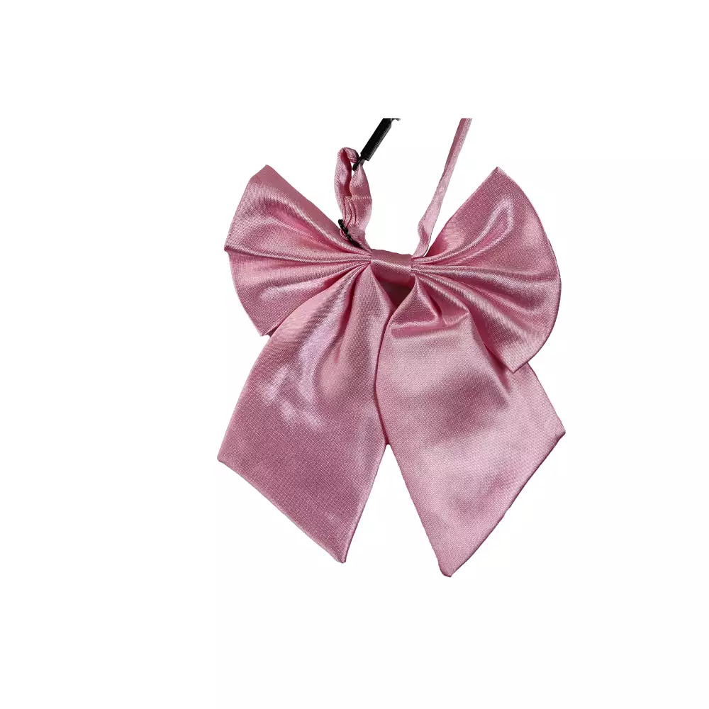 Womens Plain Light Pink Shirt Collar Bow Tie