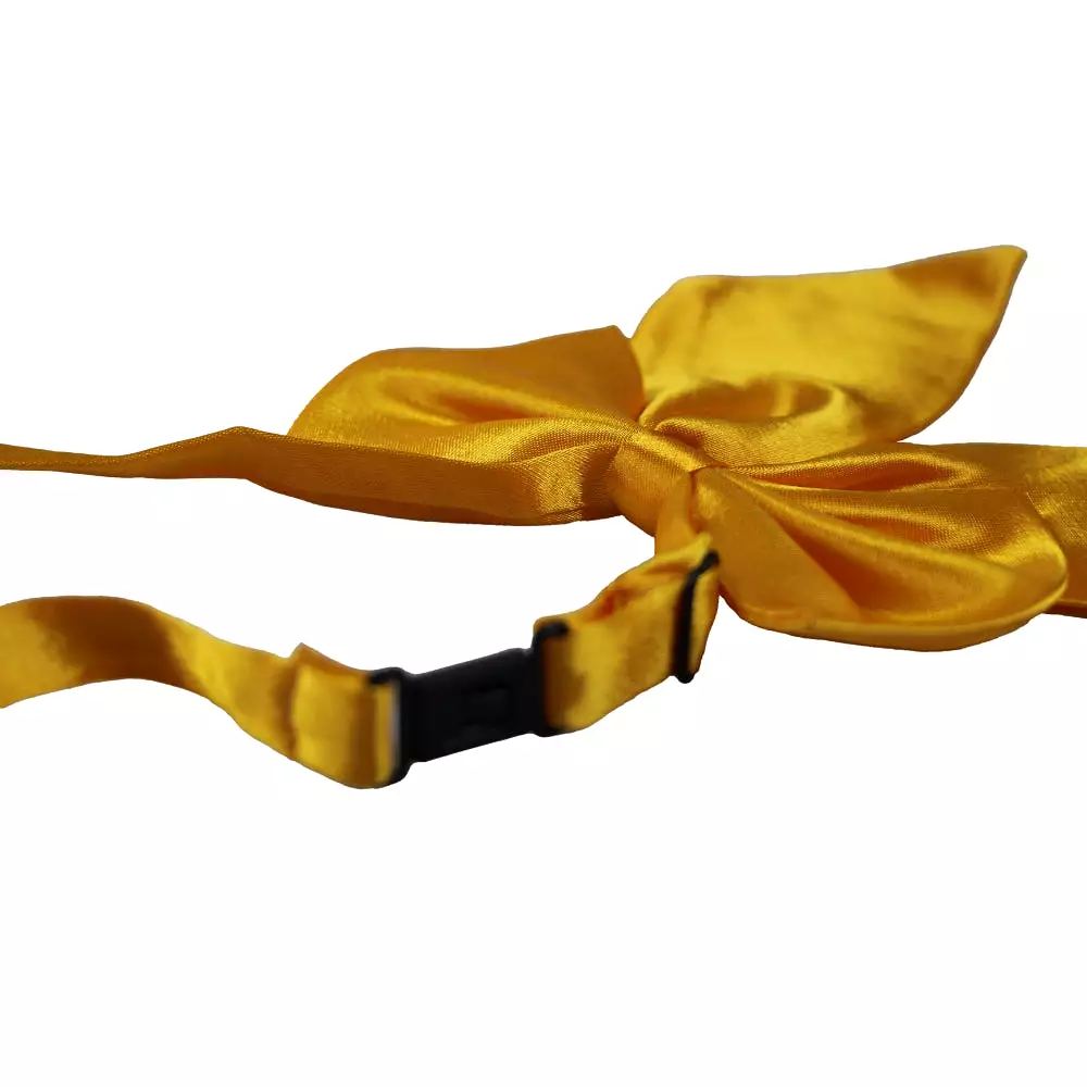 Womens Plain Warm Yellow Shirt Collar Bow Tie