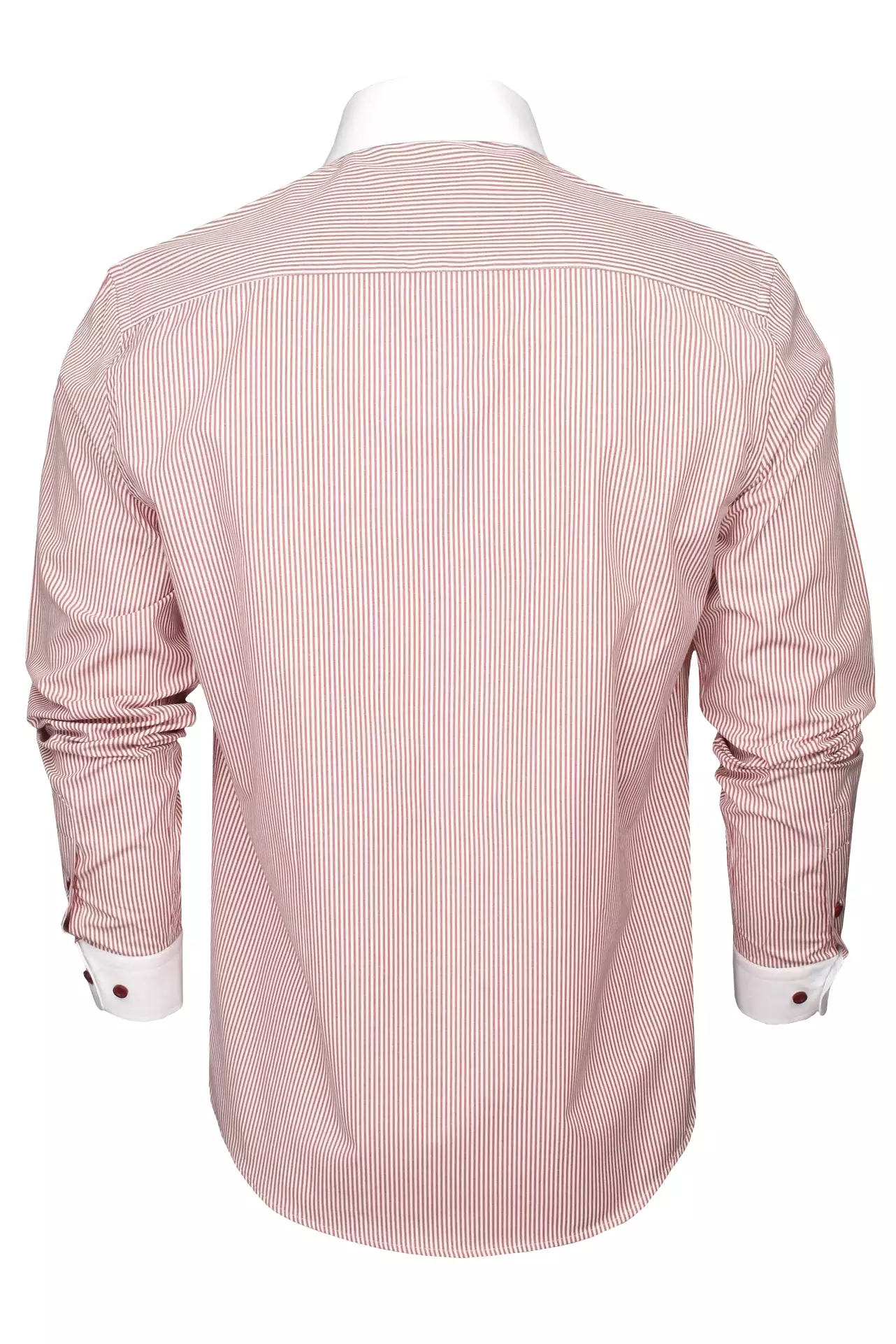 Xact Men's Long-Sleeved Striped Shirt with White Penny/Club Collar and White Cuffs