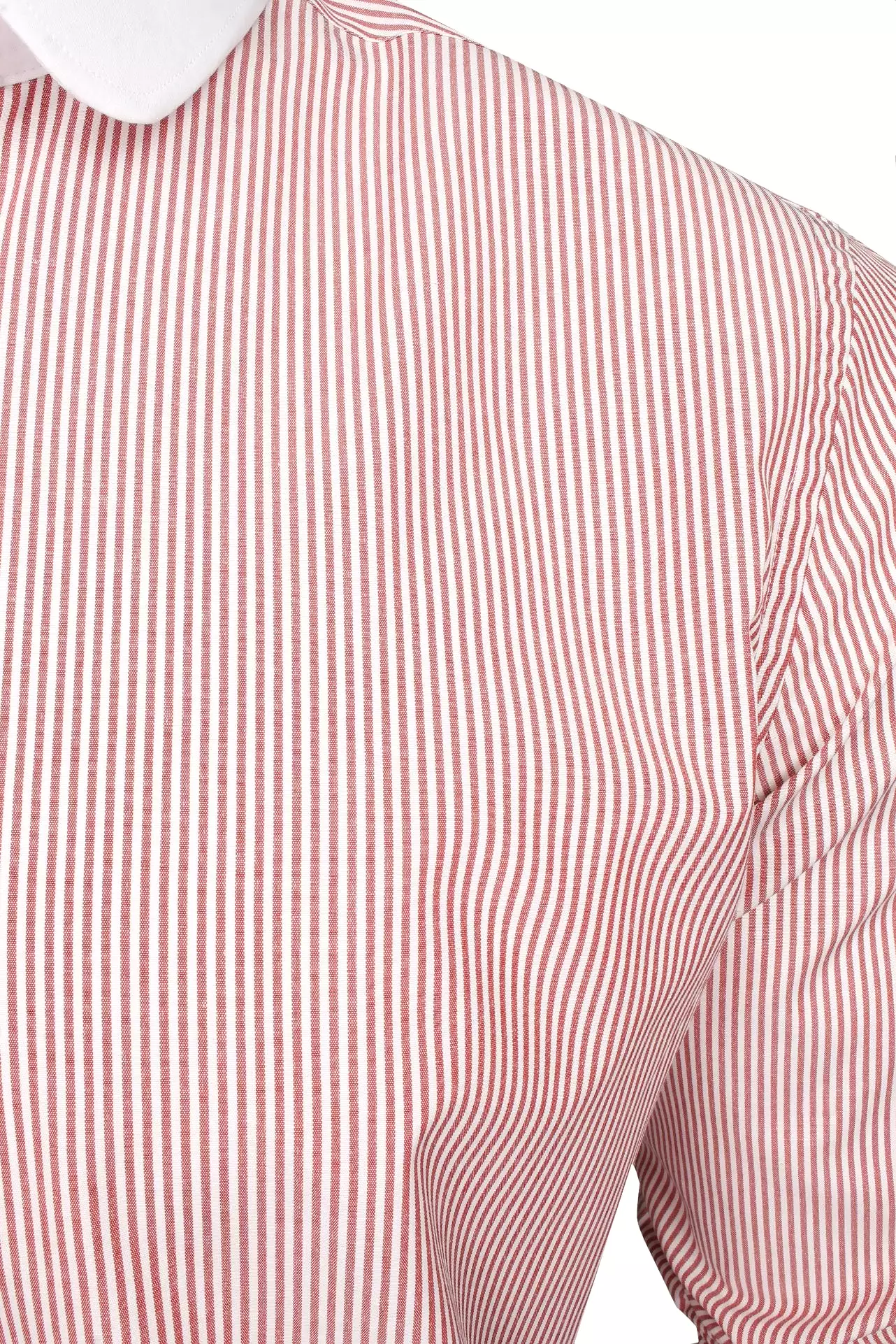 Xact Men's Long-Sleeved Striped Shirt with White Penny/Club Collar and White Cuffs