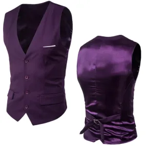 Xituodai Purple Suit Vest Men 2022 Spring New Slim Fit Sleeveless Vest Waistcoat Mens Formal Business Wedding Dress Vests Chalec